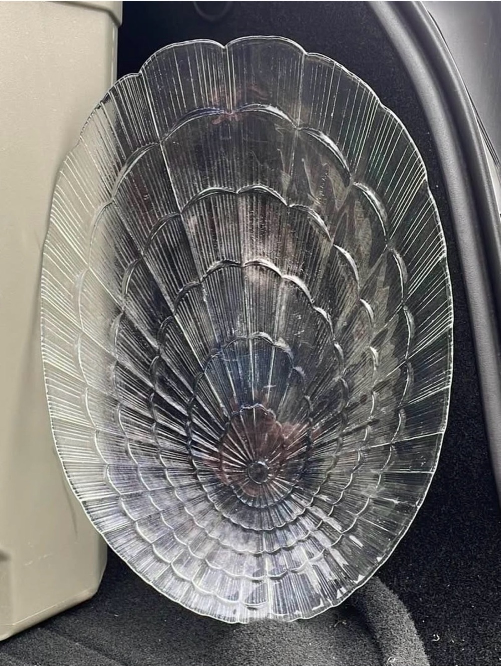 VTG Pasabahce Seashell Swirl Atlantis Pattern Clear Glass Oval Dinner/Platter